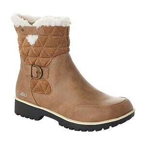 JBU Tan Ankle Boots with White Trim